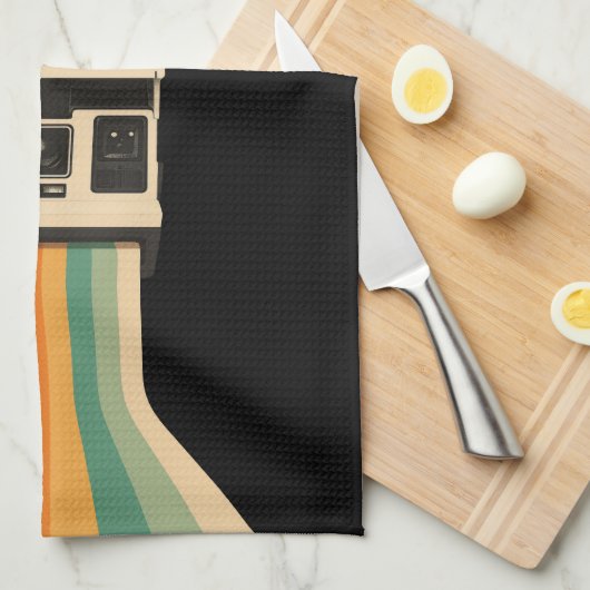 Retro Camera with Rainbow Print Geschirrtuch (Viertel Falte)