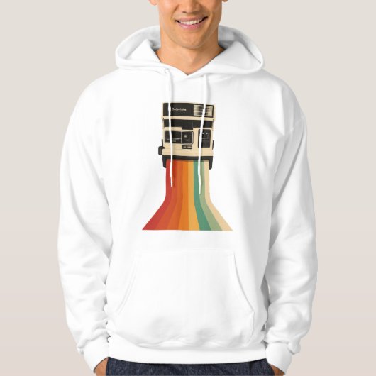 Retro Camera with Rainbow Print Hoodie (Vorderseite)