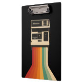 Retro Camera with Rainbow Print Klemmbrett (Links)