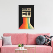 Retro Camera with Rainbow Print Leinwanddruck (Insitu (Wohnzimmer))