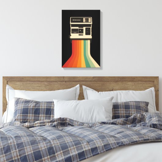 Retro Camera with Rainbow Print Leinwanddruck (Insitu (Schlafzimmer))