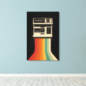 Retro Camera with Rainbow Print Leinwanddruck (Insitu (Holzboden))