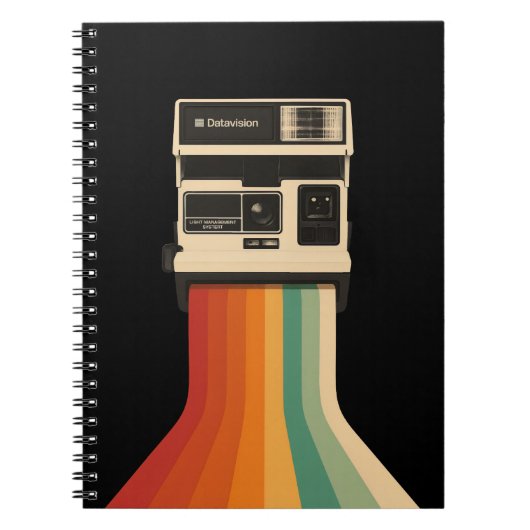 Retro Camera with Rainbow Print Notizblock (Vorderseite)