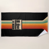Retro Camera with Rainbow Print Strandtuch (Vorderseite)