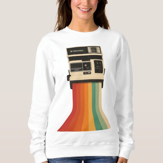 Retro Camera with Rainbow Print Sweatshirt (Vorderseite)