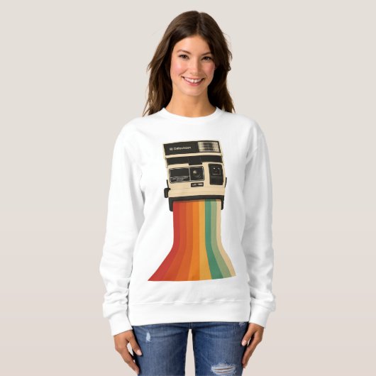 Retro Camera with Rainbow Print Sweatshirt (Vorne ganz)