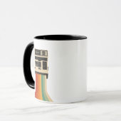 Retro Camera with Rainbow Print Tasse (Vorderseite Links)