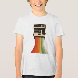 Retro Camera with Rainbow Print Tri-Blend Shirt