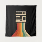 Retro Camera with Rainbow Print Wandteppich (Vorderseite)