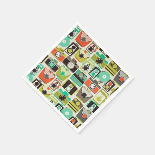 Retro Cameras Serviette (Ecke)