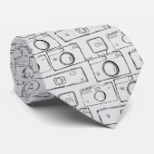 Retro Cameras Sketch Neck Tie Krawatte (Gerollt)