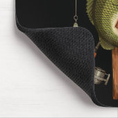 Retro Camo Cross Fishing Rod Hook B Christian Fish Mousepad (Ecke)