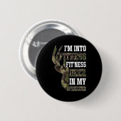 Retro Camo Deer Hunting Funny Wildlife Hunter Men Button (Vorne & Hinten)