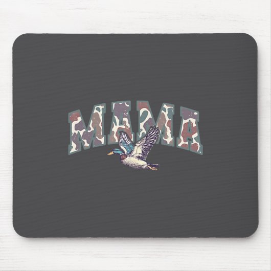 Retro Camo Duck Hunting Mama 1st Birthday Family M Mousepad (Vorne)