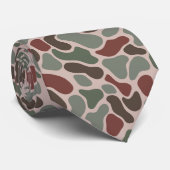 Retro Camo (rot grün) Krawatte (Gerollt)