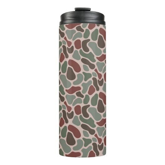 Retro Camo (rot grün) Thermosbecher (Vorderseite)