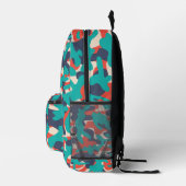 Retro Camouflage Aquamarin Orange Blue Personalize Bedruckter Rucksack (Rechts)