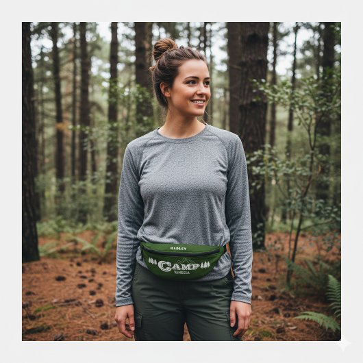 Retro Camp Bach Personalisierten Wald grün Bauchtasche