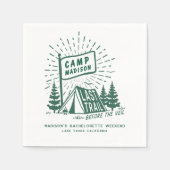 Retro Camp Bachelorette Camping Wochenende Serviette (Vorderseite)