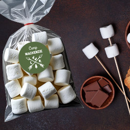 Retro Camp Bachelorette Personalisiert Gefallen Runder Aufkleber