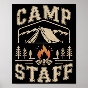 Retro-Camp-Personal Sommer-Camping-Gastgeber-Team Poster