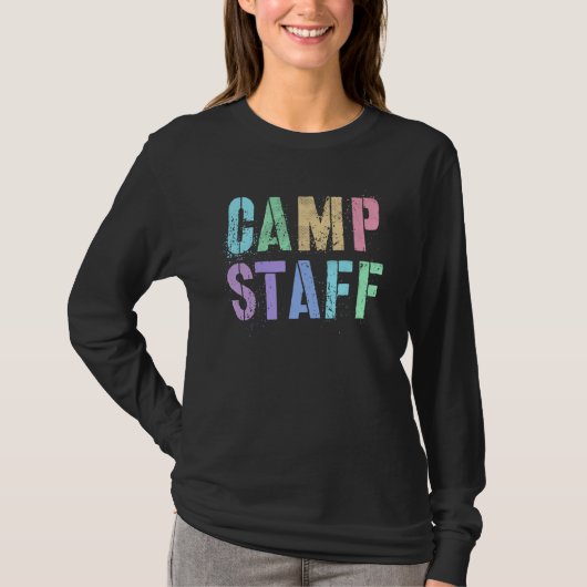 Retro CAMP STAFF Summer Campground Crew Counselor  T-Shirt (Vorderseite)