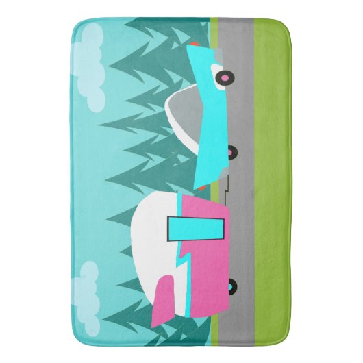 Retro Camper-/Anhänger-und Auto-Bad-Matte Badematte (Vorderseite Vertikal)