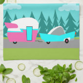 Retro Camper-/Anhänger-und Auto-Geschirrtuch Handtuch (Gefaltet)