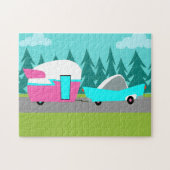 Retro Camper-/Anhänger-und Auto-Puzzlespiel Puzzle (Horizontal)