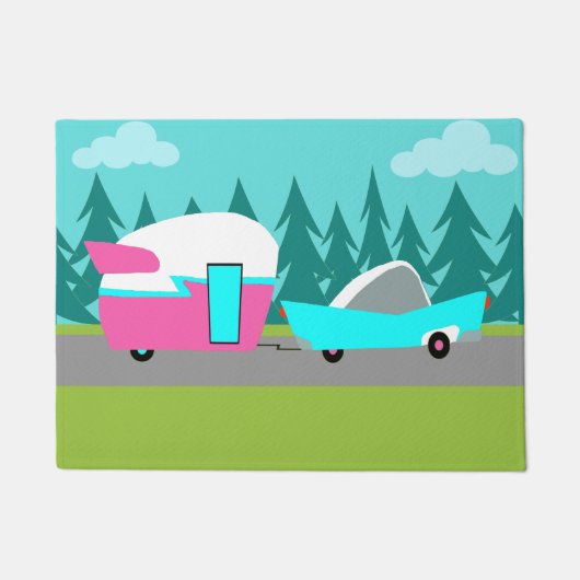 Retro Camper-/Anhänger-und Auto-Tür-Matte Fußmatte (Vorderseite)