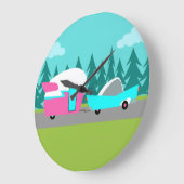 Retro Camper-/Anhänger-und Auto-Wanduhr Große Wanduhr (Winkel)