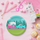 Retro Camper / Anhänger- und Autopapier-Teller Pappteller (Party)