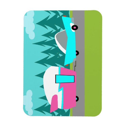 Retro Camper / Anhänger und Fahrzeug Flexible Magn Magnet (Vertikal)