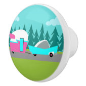 Retro Camper / Anhänger und Keramik Pull Keramikknauf (Rechts)