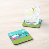 Retro Camper / Anhänger und Untersetzer (Rechte Seite)