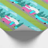 Retro Camper / Anhänger- und Wagenverpackungspapie Geschenkpapier (Ecke)