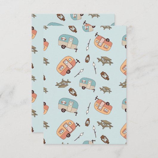 Retro Camper Blank Cards Dankeskarte (Vorne/Hinten)