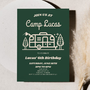 Retro Camper Camp Out Camping Geburtstagsparty Einladung