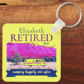 Retro Camper Camping glücklich immer nach Schlüsselanhänger (Rückseite)