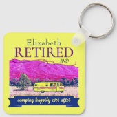 Retro Camper Camping glücklich immer nach Schlüsselanhänger (Rückseite)