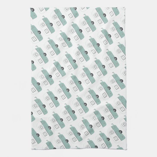 Retro Camper Handtuch mit weißer Küchenecke (Vertikal)