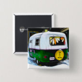 Retro Camper Hippie Life ist eine Reise zu gehen Button (Vorne & Hinten)