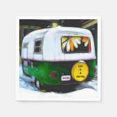 Retro Camper Hippie Life ist eine Reise zu gehen Serviette (Vorderseite)