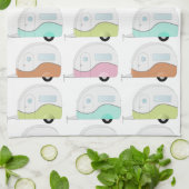 Retro Camper in den Pastellen Küchentuch (Gefaltet)