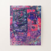 Retro Camper Lila Pink Hippie Boho Chic Puzzle (Vertikal)