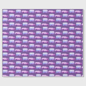 Retro Camper Motorhome Anhänger Pink Lila Geschenkpapier (Flach)