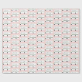 Retro Camper Motorhome rosa Umhüllungspapier Geschenkpapier (Flach)