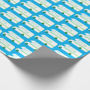 Retro Camper Motorhome RV Blau-Packpapier Geschenkpapier