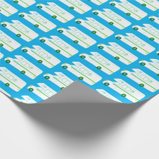 Retro Camper Motorhome RV blaues Packpapier (Ecke)