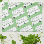 Retro Camper Motorhome RV grünes Küchentuch (Gefaltet)